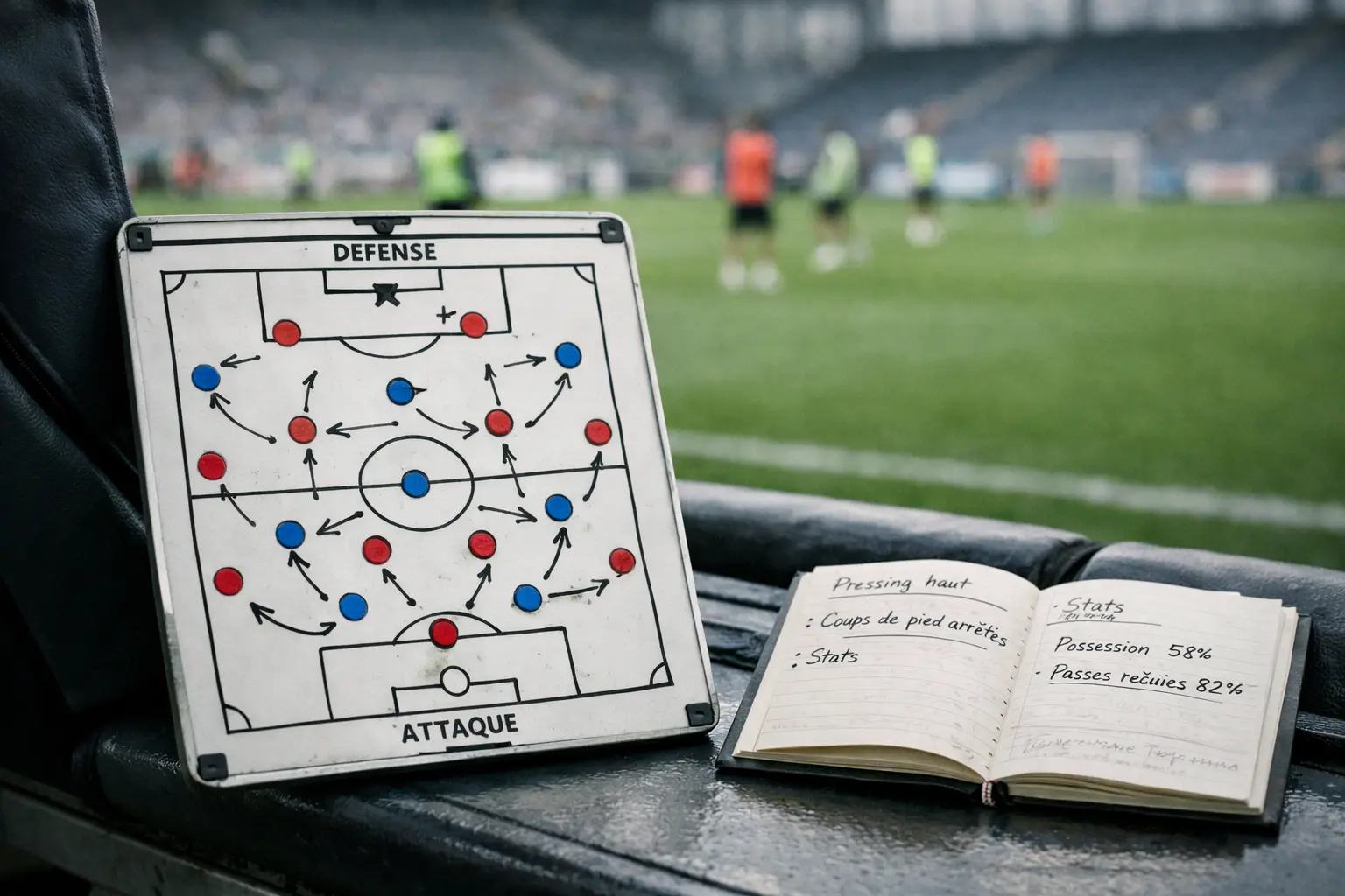 Tableau d'analyse tactique avec données statistiques de matchs de football international