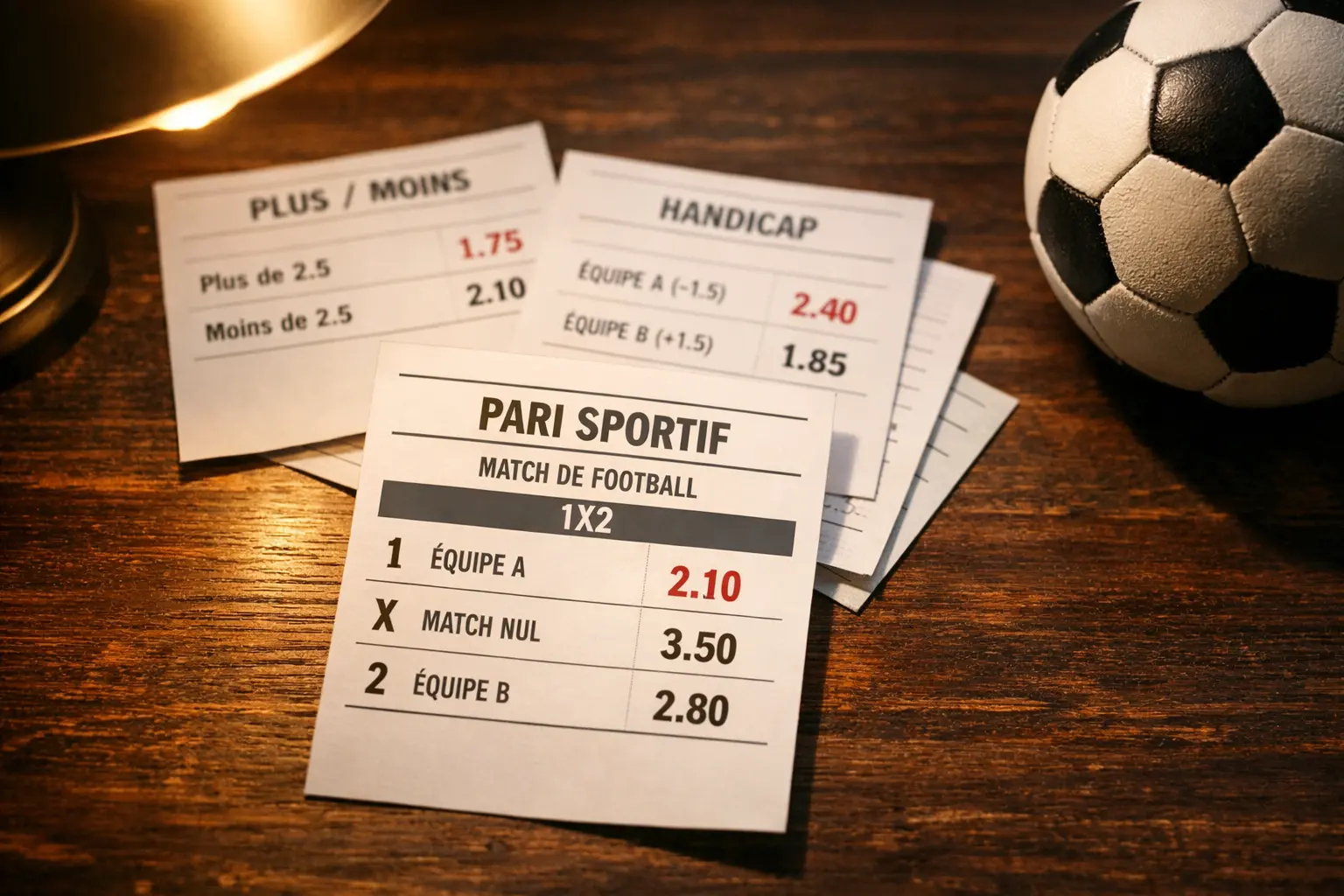 Tableau comparatif des types de paris disponibles pour la Coupe du Monde 2026